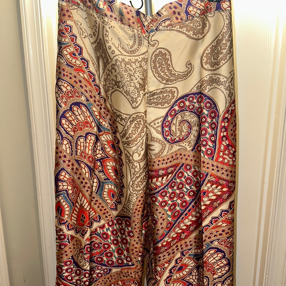 NWT Zara Printed Pants Multi Colored High Waisted